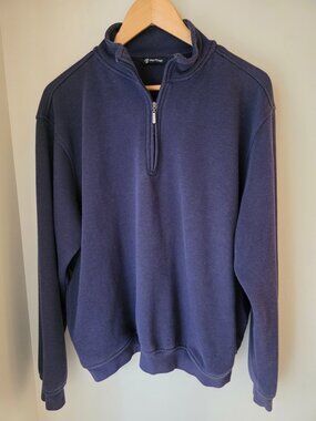 Pro Tour Men's Large Periwinkle Textured Quarter Zip Pullover Sweater